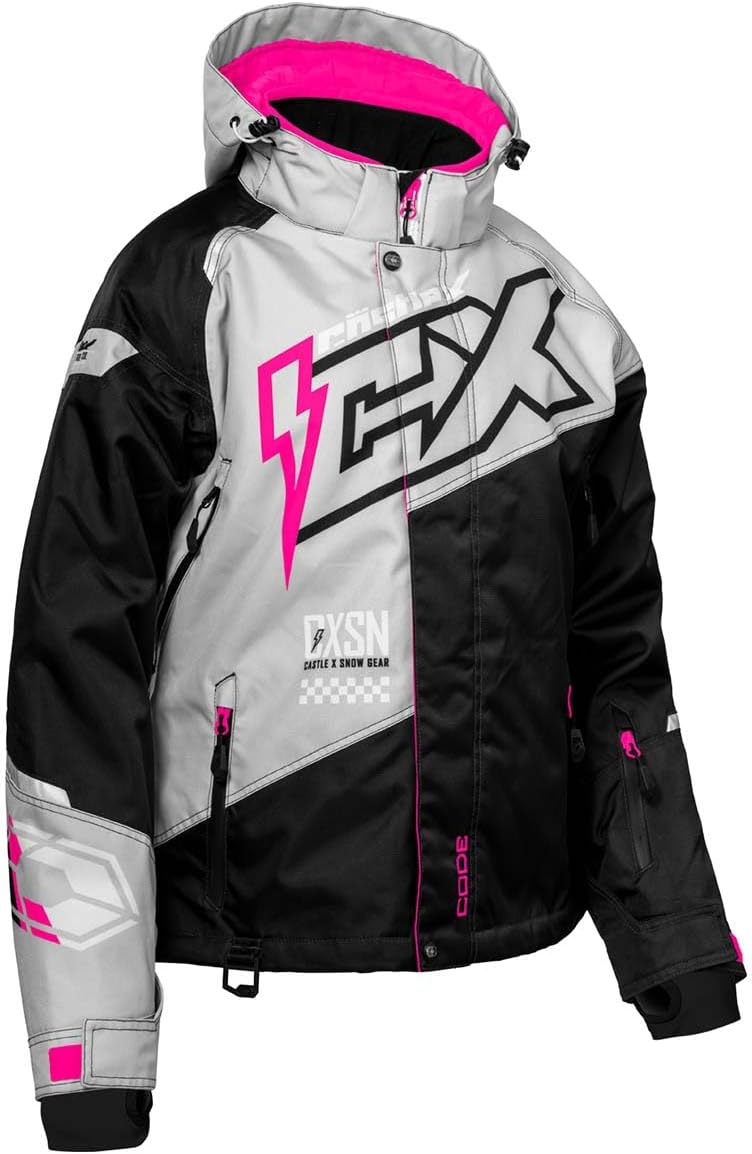 Castle X Women's Code G5 Jacket (Silver/Black/Pink Glo - Medium)