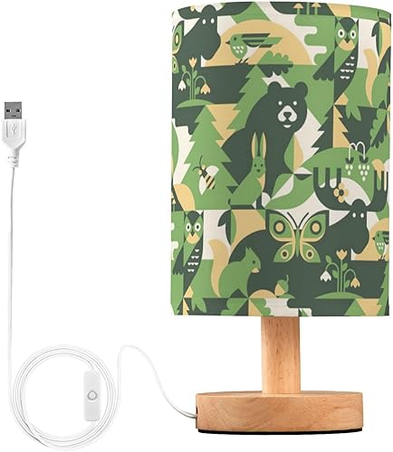 Miniatura 2 de Nightstand Lamps Desk Lights Modern Abstract Forests Animals Camouflage Table Lamp for Kids Bar