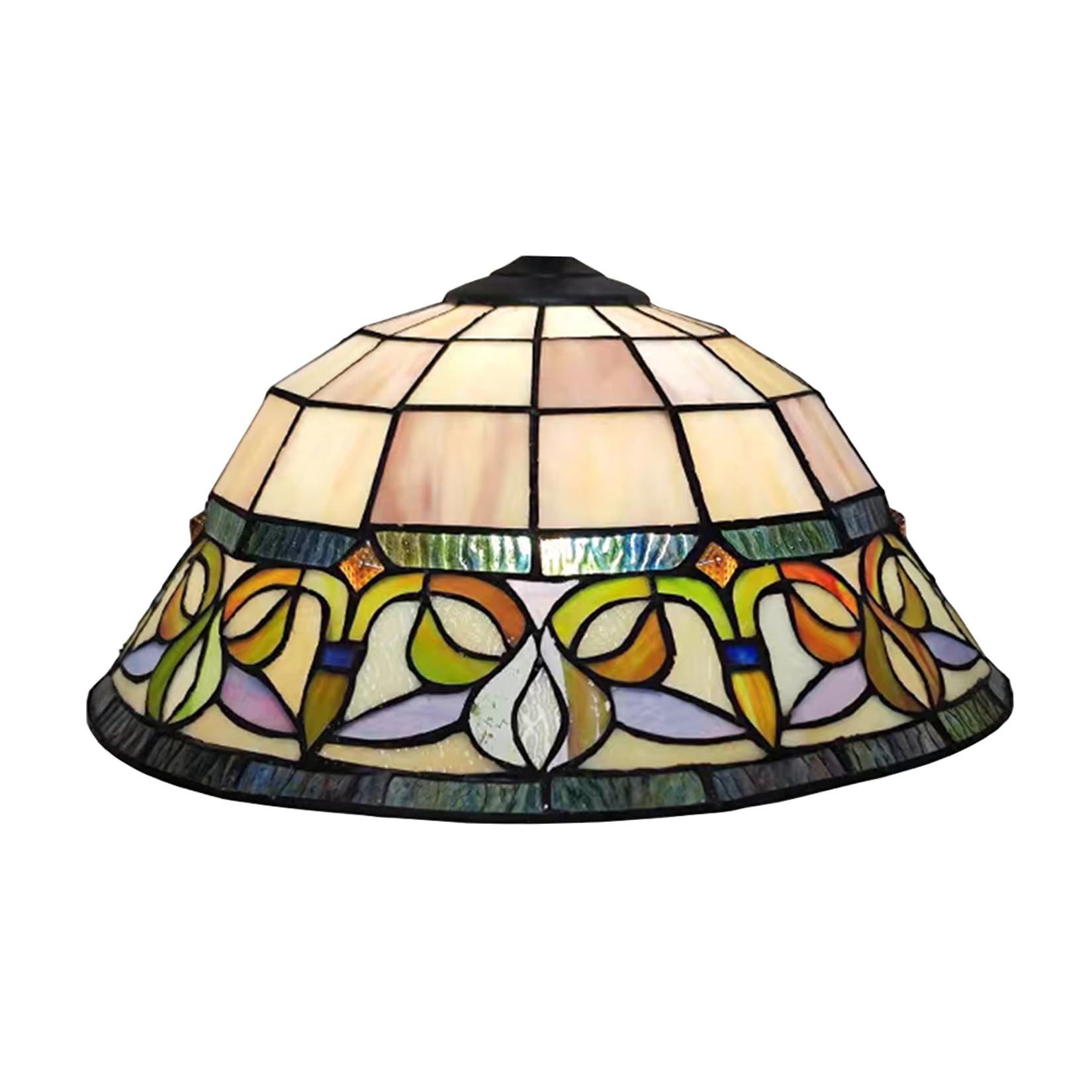 SaryEdge 14 Inch Tiffany Lamp Shade Replacement Only Baroque Style Handmade Stained Glass Lampshades Vintage Victoria Decorative Light Cover for Table Lamp Pendant Light，，