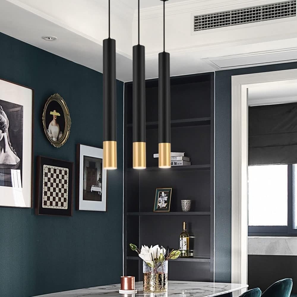 Lámpara de Araña Led Moderna de Tubo Largo, Regulable, para Isla de Cocina, Altura Ajustable, Ideal para Bares, Recepciones de Hoteles Y Casas de Campo.