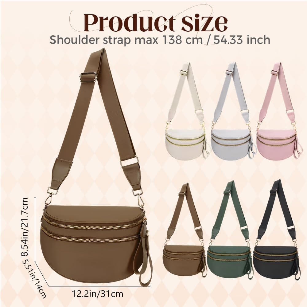 LECDOA Crossbody Bags For Women, Solid Color Large Capacity Crossbody Waist Bag, Adjustable Shoulder Strap (Green)