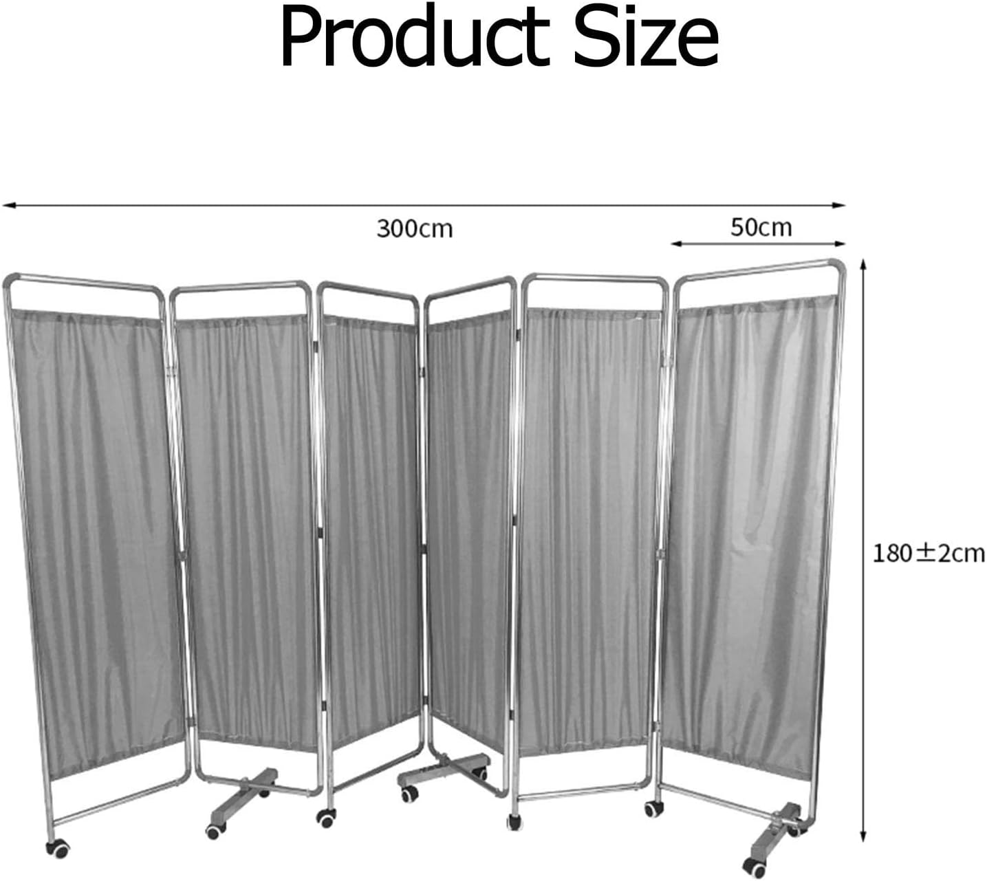 Mobile Medical Privacy Screen,6ft High Portable Bed Partition,3 4 5 6Panels Room Protective Screens with Wheels for Hospitals Beauty Salon Office (Color : White, Size : 6-Panel)