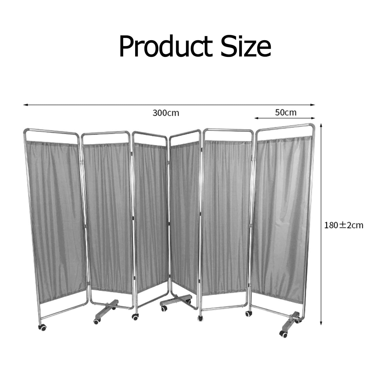Medical Privacy Screen,3/4/5/6Panels Room Protective Screens with Wheels,6ft High Portable Bed Partition for Adults for Hospitals/Beauty Salon/Office (Color : Blue, Size : 6-Panel)