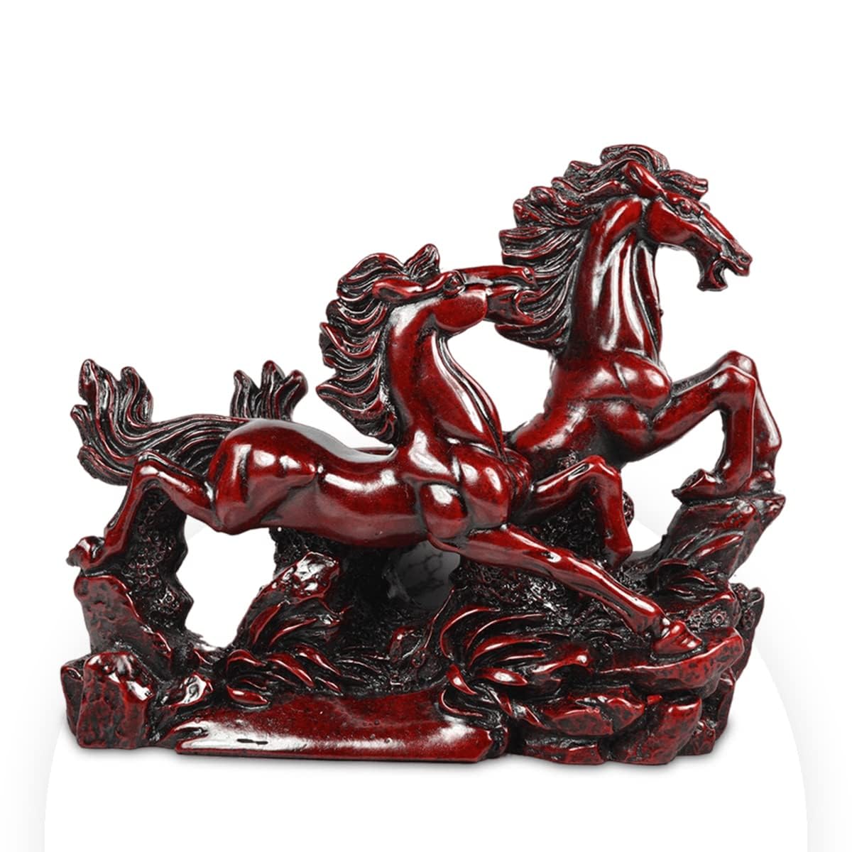 Handsofodisha Running Horse Figurine 4x5.5x2 inch(Red)
