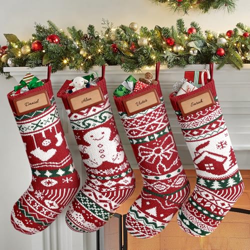 LHMTQVK 4 Pack Knit Christmas Stockings Set, Large...