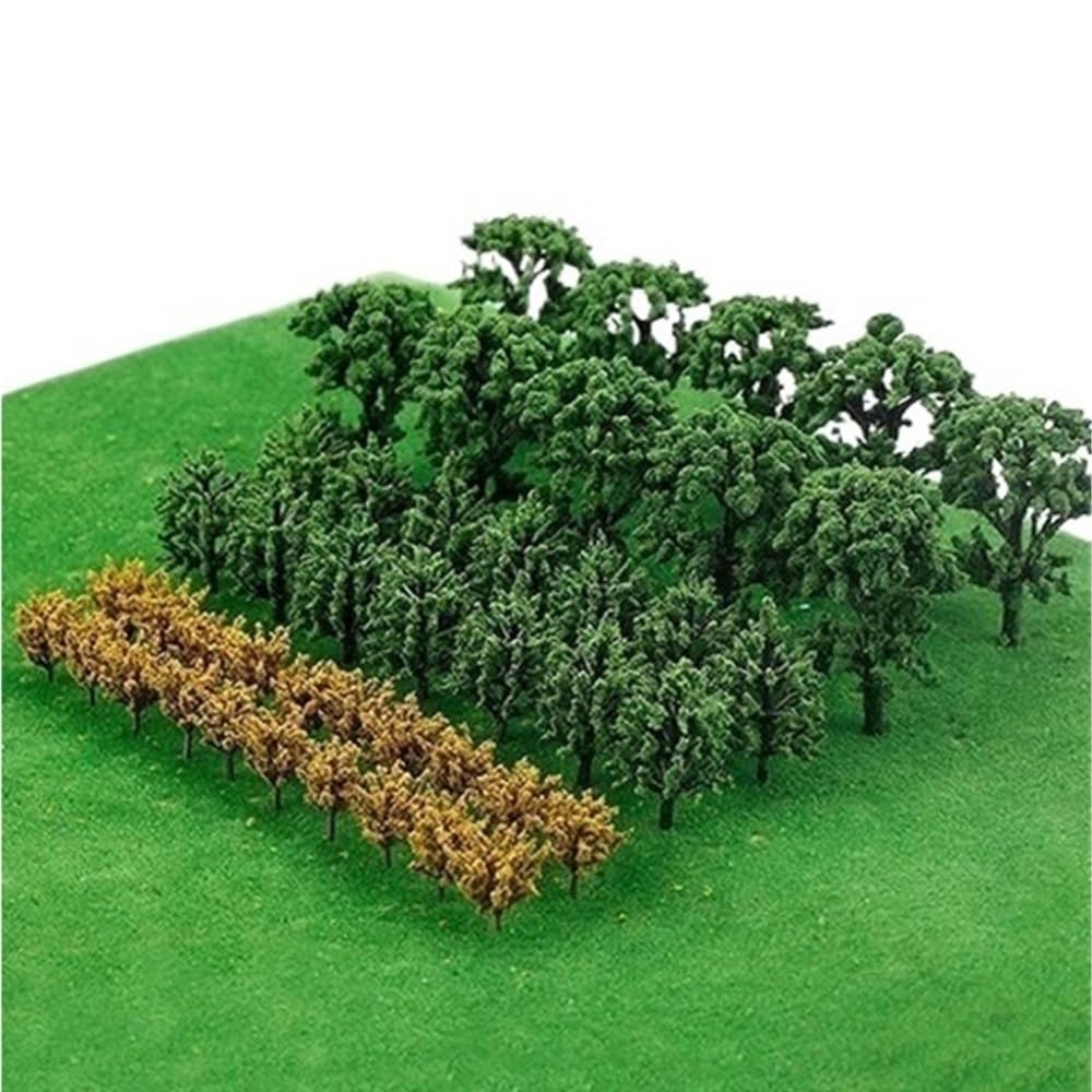 Landscape Greenery 50pcs DIY Architectural Sand Table Models, Mini Trees for Crafts Diorama(30mm 40mm 70mm)