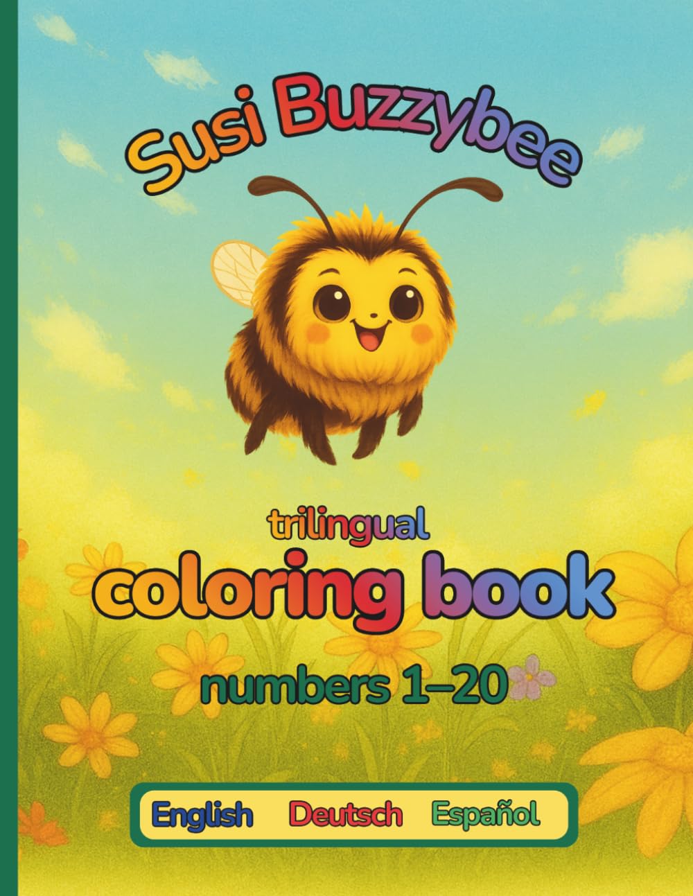 Susi Buzzybee, numbers 1-20 English/German/Spanish: trilingual coloring book (Susi Humselbrumm)