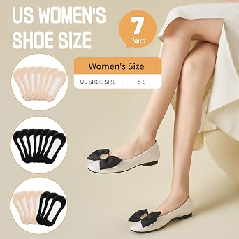 COOPLUS 7 Pairs No Show Socks Womens Ultra Low Cut Liners Non Slip Invisible Hidden Socks for Flats
