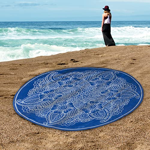 Superior 100% Cotton Indie Trendy Round Beach Towel #TOP1