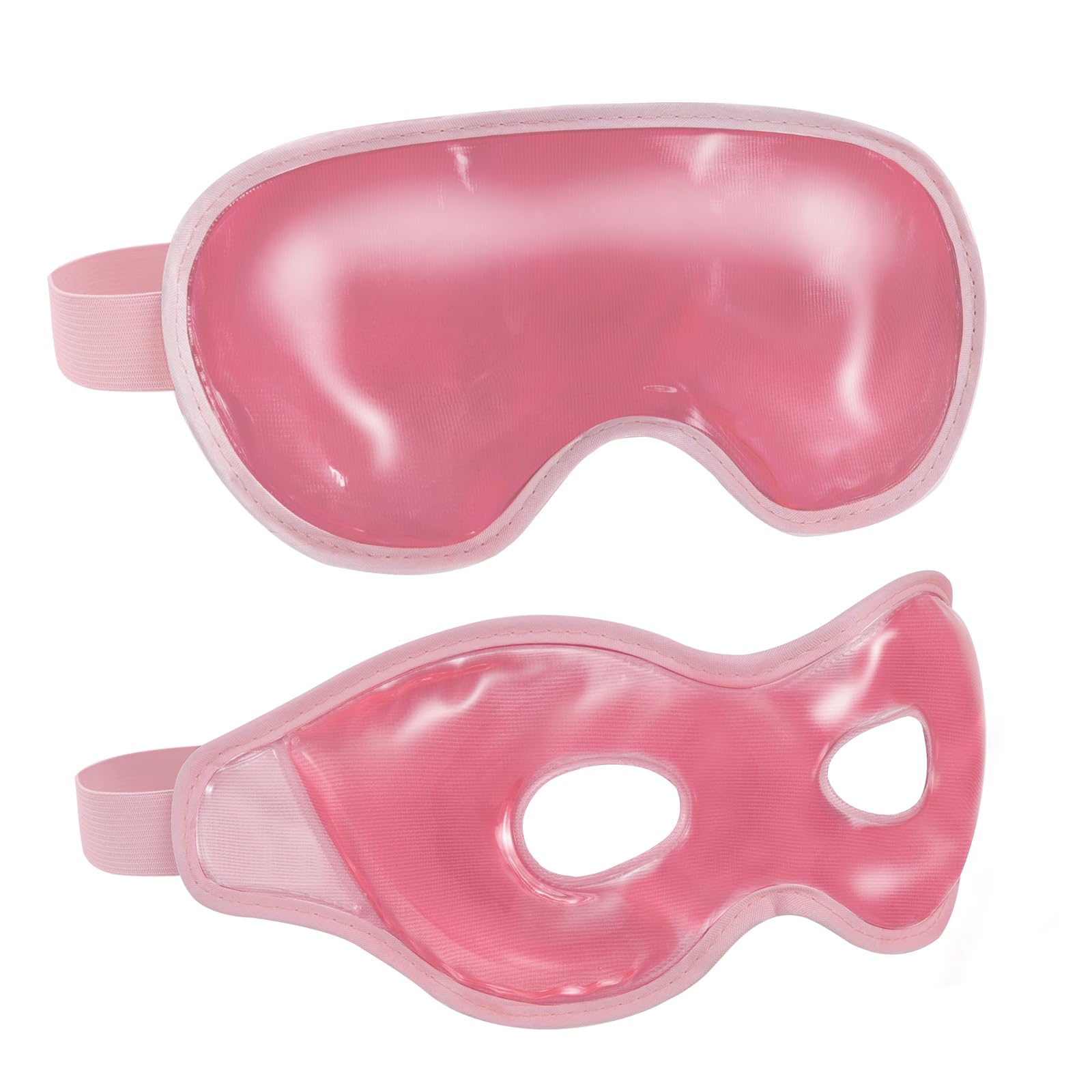 2 Pack Cooling Eye Mask for Puffy Eyes,Reusable Gel Cold Compress Pack for Puffy Eyes & Dark Circles, After Eyes Surgery, Migraine Relief, Headaches (Pink)