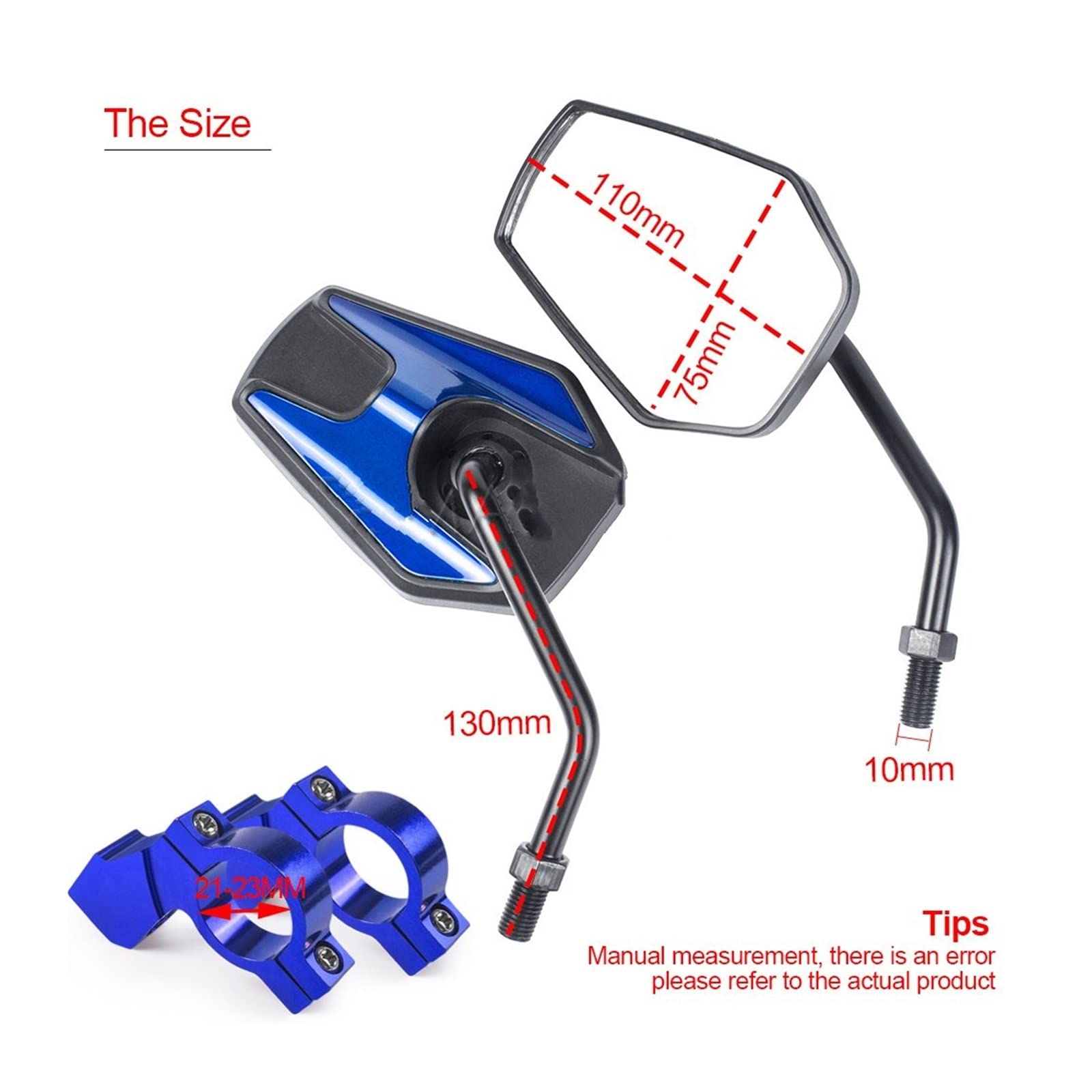 Specchietto retrovisore Universale da 10 mm per Bici elettrica, Scooter, specchietti retrovisori per Moto, Accessori per Manubrio, specchietti retrovisori Laterali Poste