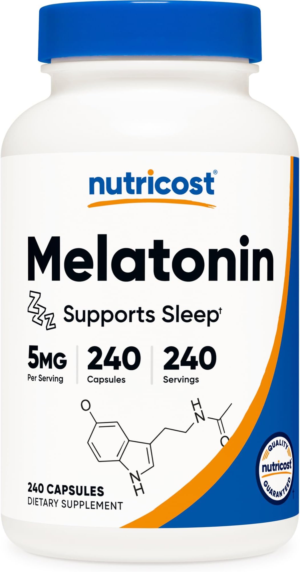 Nutricost Melatonin 5mg, 240 Capsules - 5mg Per Serving, Non-GMO, Gluten Free