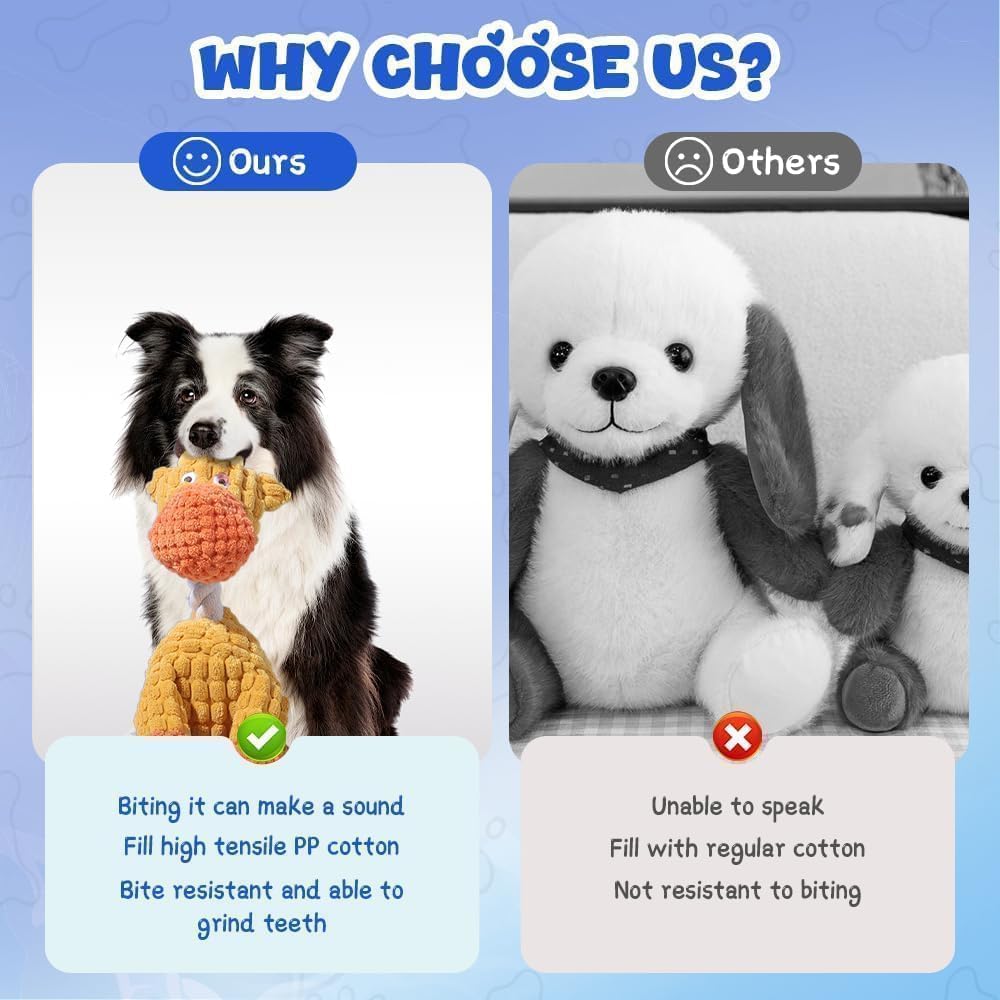 2026 Upgraded Indestructible Dog Toy, Durable Plush Dog Squeaky Toys for Aggressive Chewers, Dog Chew Toy for Indoor Pups Teething (Style G)