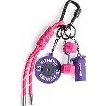Dumbbell &amp; Weights Keychain, Bag Purse Charms Gift for fitness Women and Men, Cute Mini Car Key Chains for Gym