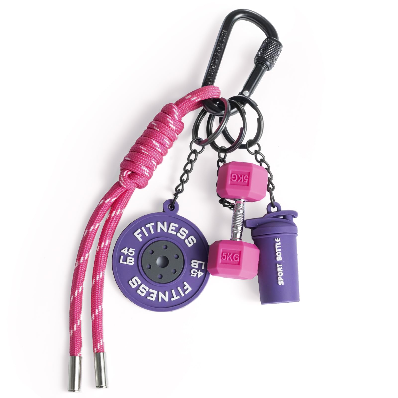 Dumbbell & Weights Keychain, Bag Purse Charms Gift for fitness Women and Men, Cute Mini Car Key Chains for Gym