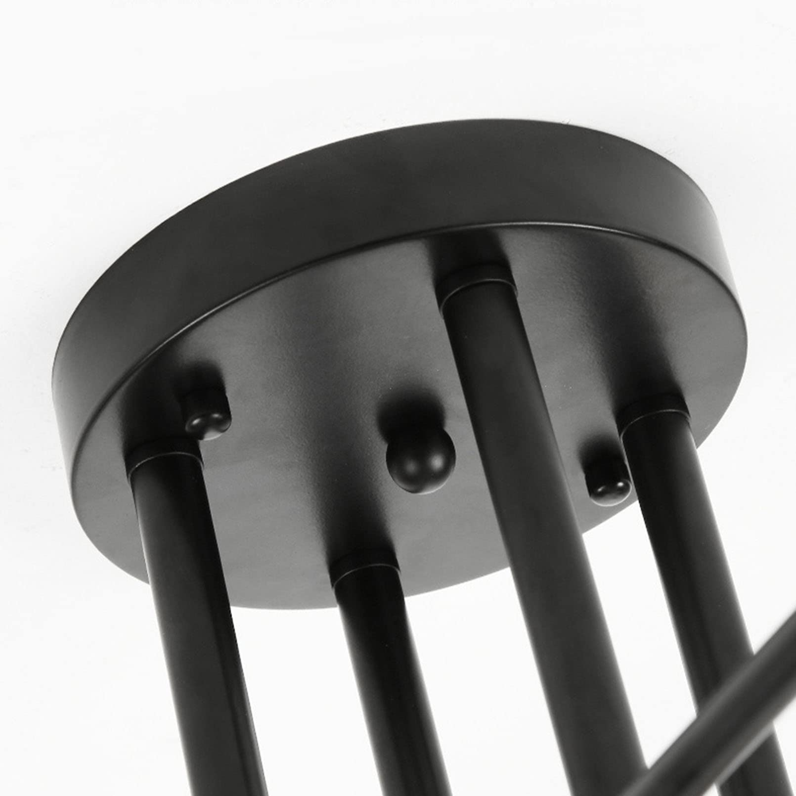 Industrial Dormitorio E27 Luces De Techo Moderno Suspensión Sala Candelabro Negro Metal Sputnik Lámpara De Techo Ángulo Ajustable De 180 ° 6 Luces Semi-Incasso Semi Empotrado Candelabro