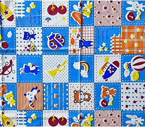 Image of EcoSoft Plastic Sheet,PVC Sheet for Kids,Rubber Sheet for Babies,Bed Wetting Protector(90 x 135 cm) (Blue HAPPYDAY)