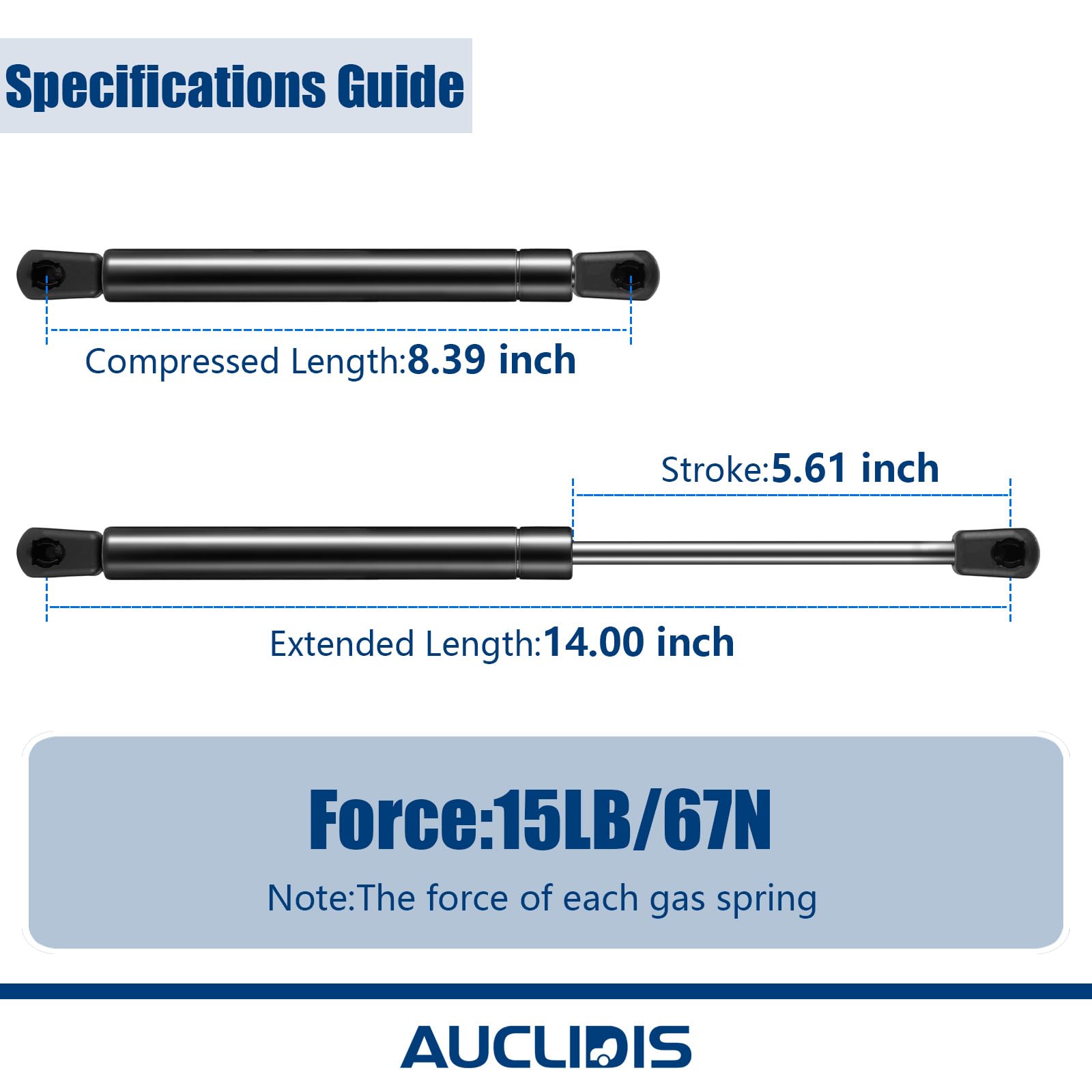 sx140p15 Gasdruckfeder für Leer Camper Shell Truck Topper Kappe Baldachin Tür Fenster Werkzeugkasten Snugtop Streben Ersatzteile SE1375P15M13 2 von AUCLIDIS