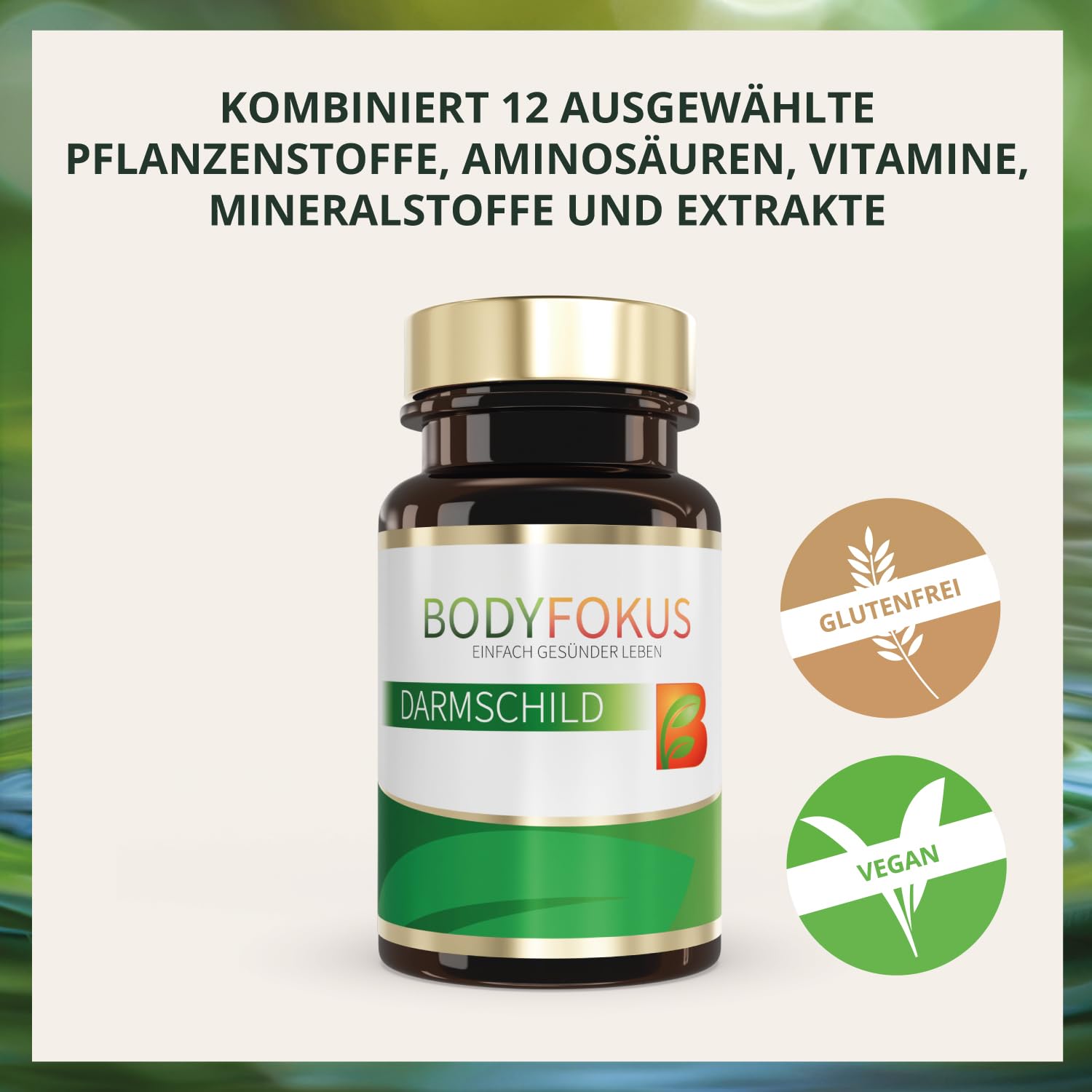 BodyFokus DarmSchild L-Glutamin Magnesium Zink Vitamin A Komplex 60 Kapseln