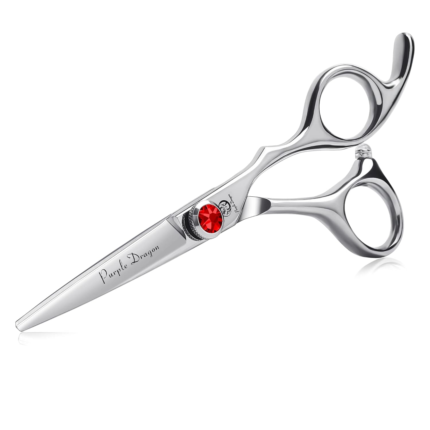 Purple Dragon 4.5/5.0 inch Silver Barber Hair Cutting Scissors/Shears with Bag- Perfect for Professional Hairstylist, Hairdresser (5.0 inch)