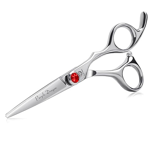 Dragón Morado 4,55.0inch Plata Barber pelo tijerastijeras de corte con Bag- perfecta para Peluquería, Peluquería Profesionales, Plateado