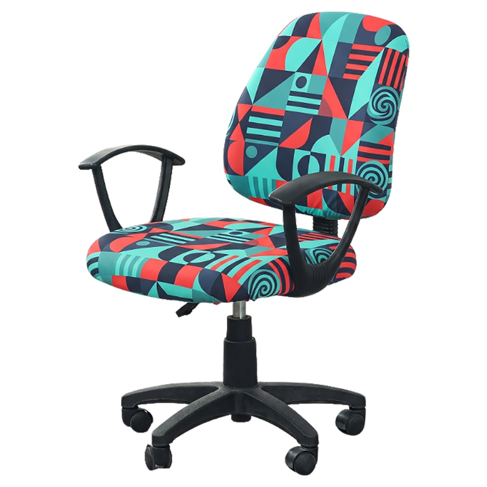 Kitegrese Stretch Office Computer Chair Covers, Soft Spandex Universal Rotating Desk Chair Slipcover, Removable Washable Protector(Style 1)