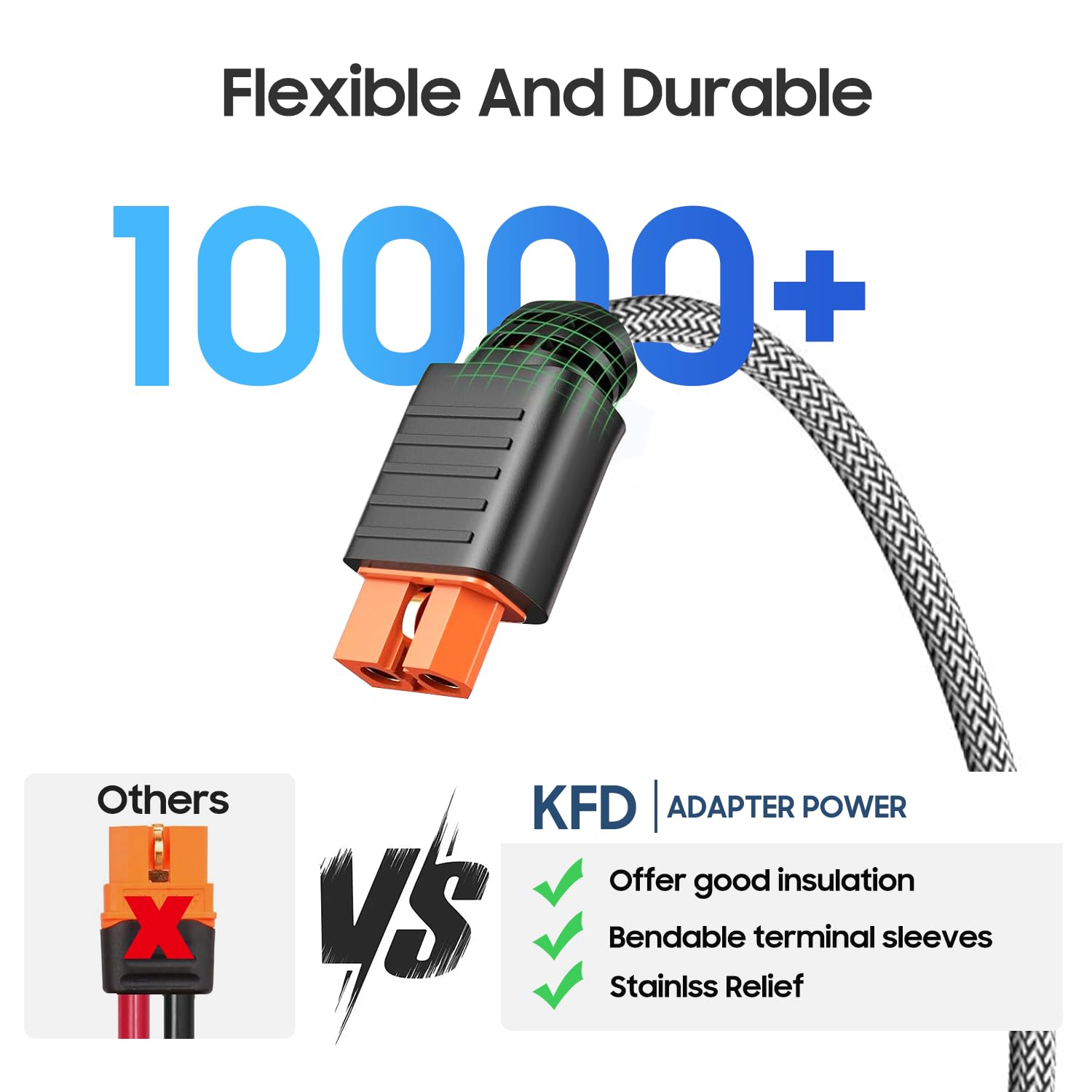 Cavo di prolunga da solare a XT60i XT60 per Anker SOLIX F2000 C1000 C300 generatore BLUETTI AC2A AC70 AC50B Elite 200 100 V2 EcoFlow Delta/River 2 alimentatore portatile Power Station 5 m cavo di