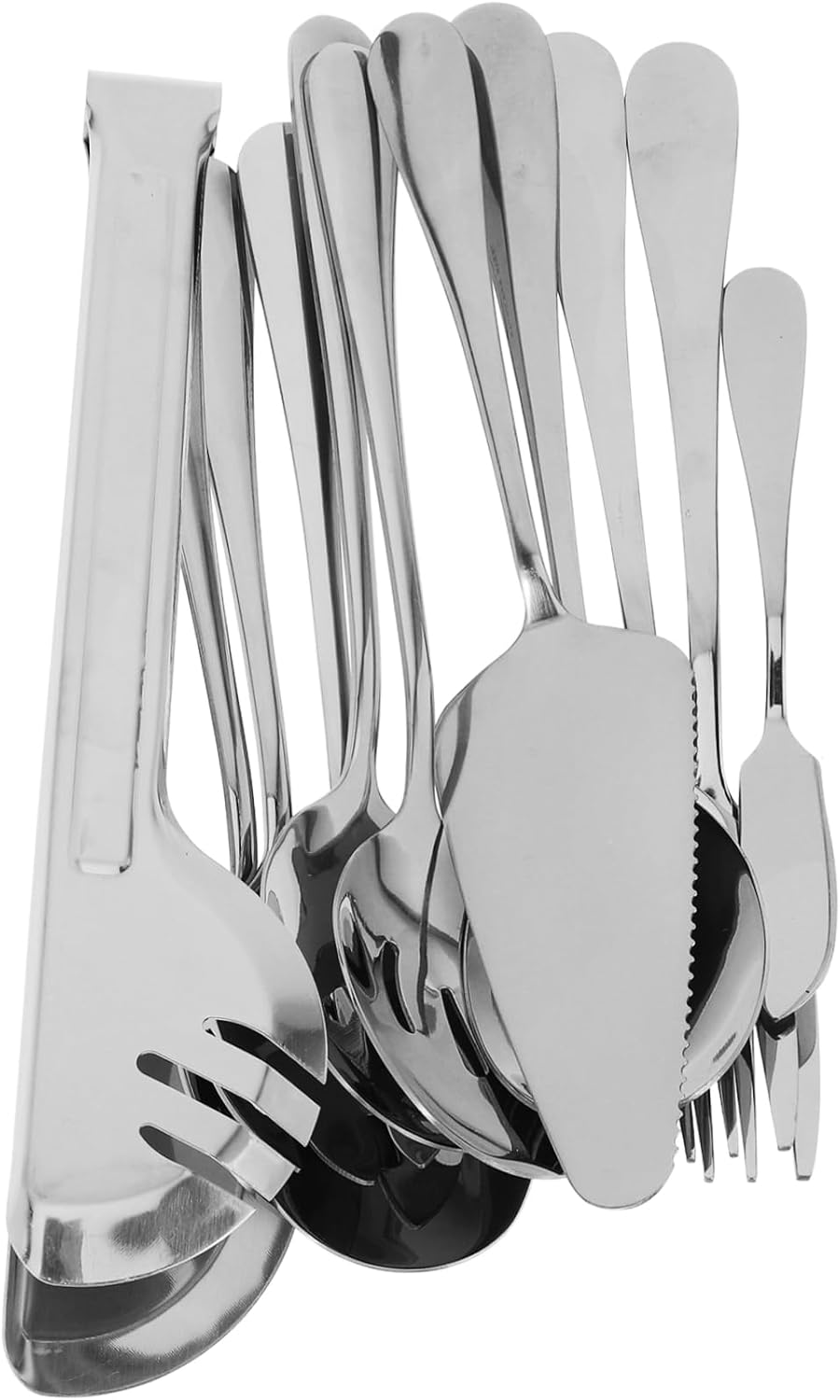 1 Set Reusable Stainless Steel Cutlery Set Western Tableware for Home Restaurant for Dining Events Ergonomically Designed Forks Spoons Cake Server