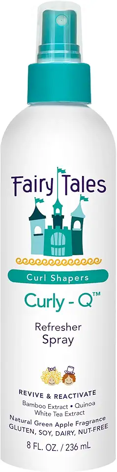 Fairy Tales Curly-Q Curl Refresher for Kids - Lightweight Spray to Define Curls, Add Bounce and Reduce Frizz - 8oz