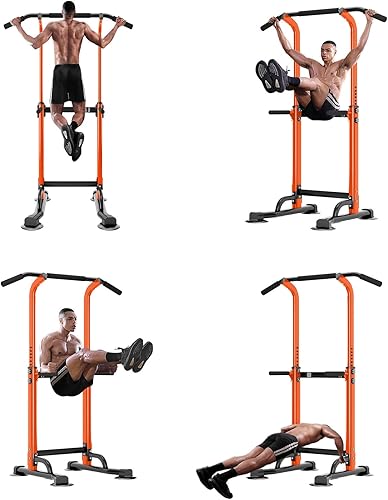 Miniatura 25 de SogesPower Power Tower - Barra de dominadas para gimnasio en casa, equipo de entrenamiento de fuerza de altura ajustable, estación de barra
