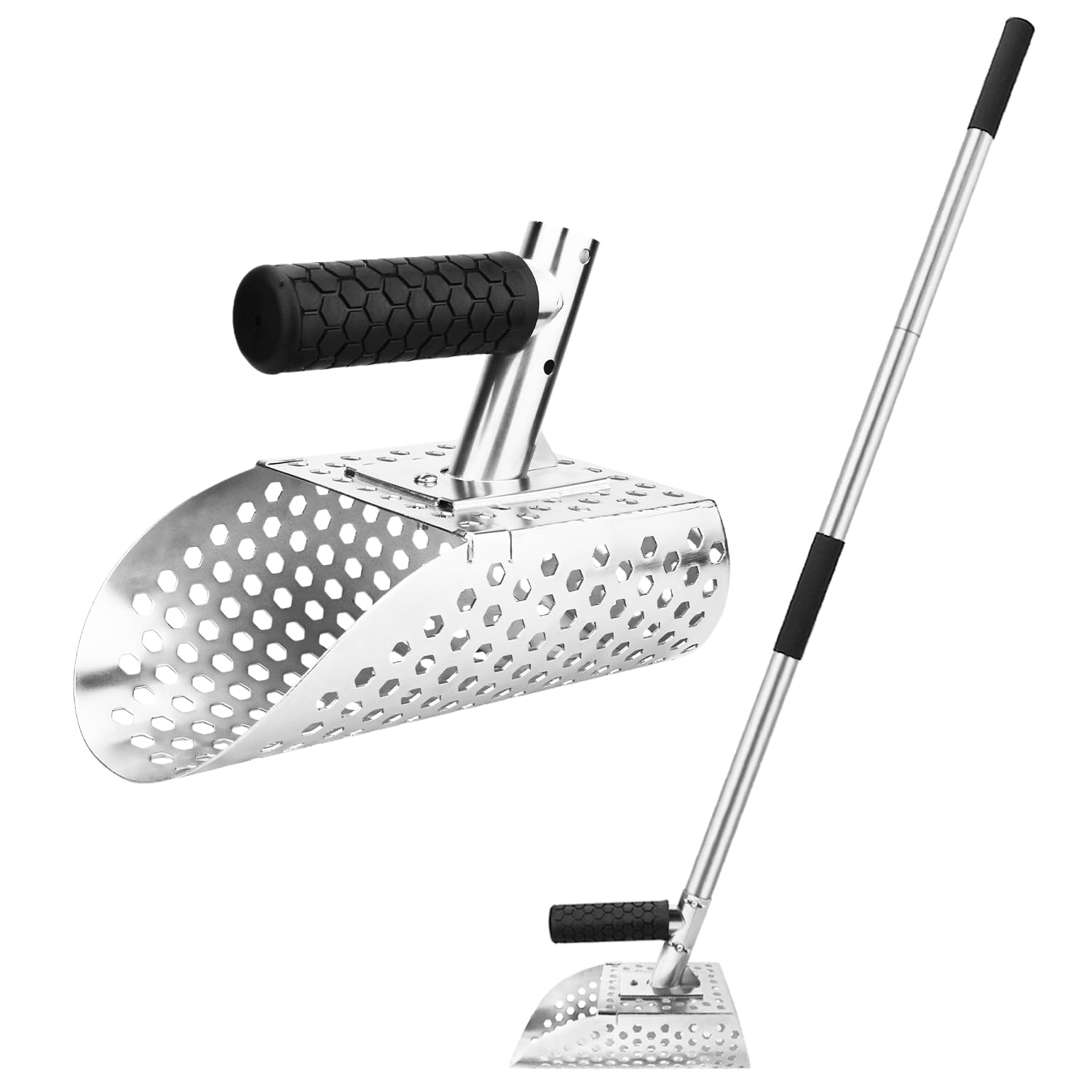 Pala para Detector de Metales con 3 Extensiones, Mango Largo Ajustable, Equipo Completo para Búsqueda Profunda