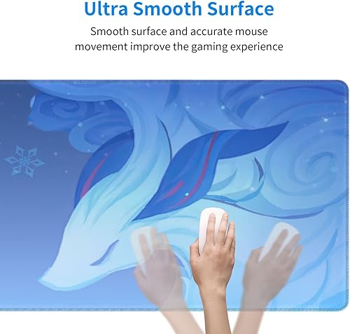 Miniatura 6 de Genshin Game Impact Ganyu - Alfombrilla de mouse grande de goma antideslizante para suministros de oficina, computadoras, computadora de escritorio,