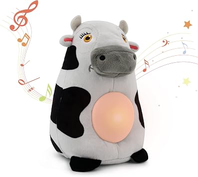 TOYMAKER La Granja de Zenon Stuffed Animals Cow Plush La Vaca Lola Spanish Toys Baby for Babies Cow Toys 6 to 12 Months Crib Soother with Music and Lights for Birthday Christmas