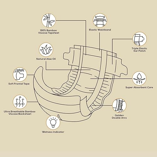 Miniatura 4 de ECO BOOM Pañales desechables de viscosa de bambú, pañales infantiles suaves naturales, tamaño 1/XS, hasta 10 libras, blanco, 80