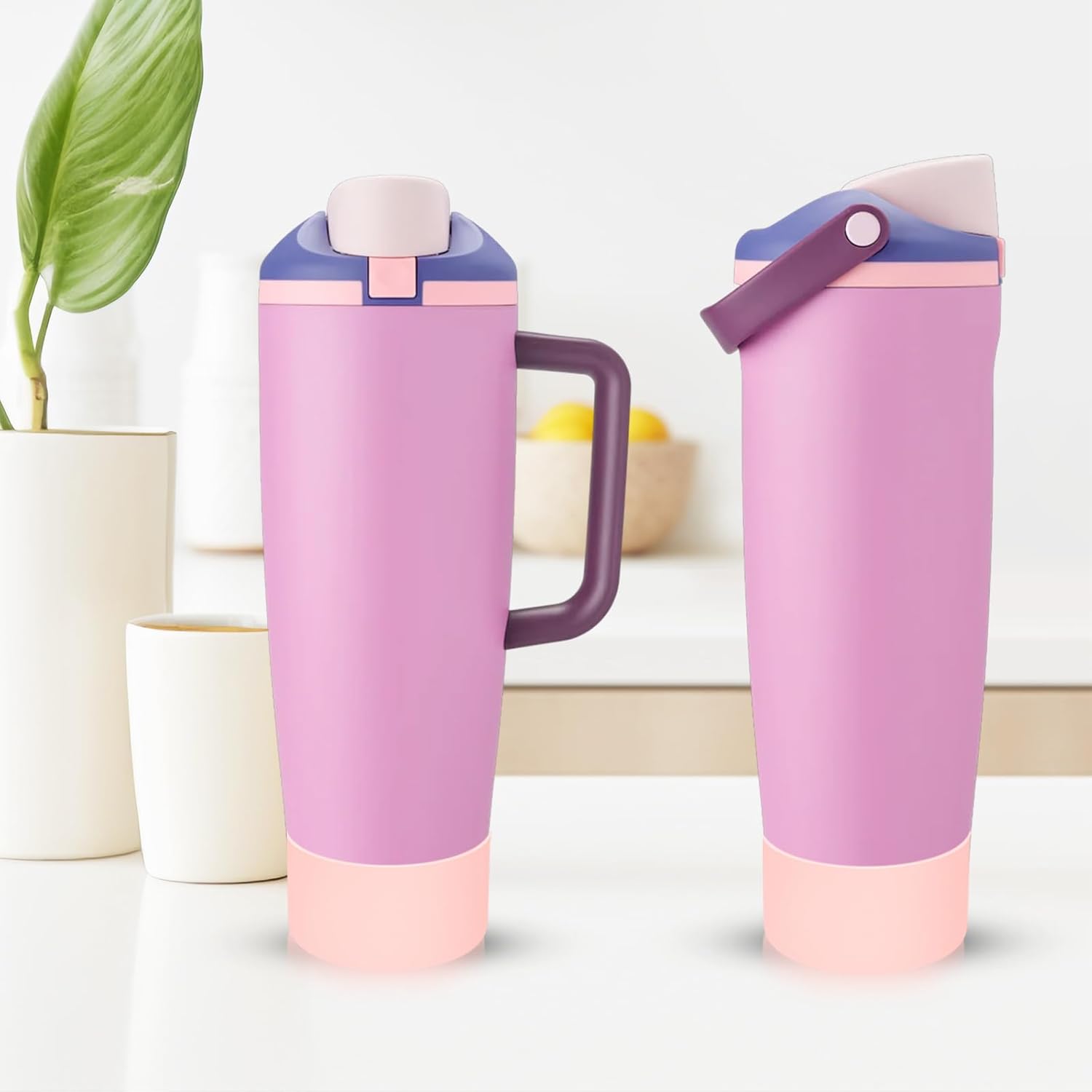 2Pcs Silicone Boot for Owala 30oz & 40oz FreeSip Sway Bottles & Tumblers, Accessories for Owala - Pink - Image 6