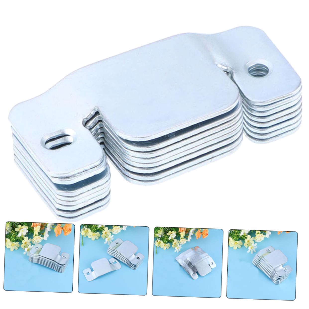 Anneome Conector de Sofá Seccional Dientes 8 Piezas de Metal Plata