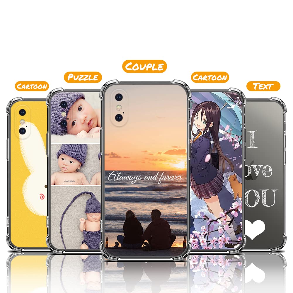 SNOAONS - Cover personalizzata per iPhone / testo / logo personalizzato per compleanno, San Valentino