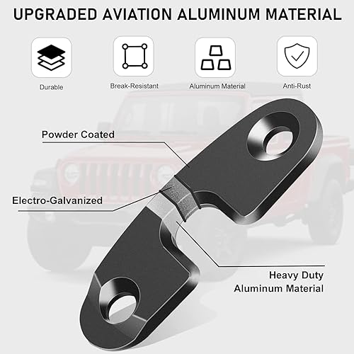 Miniatura 2 de Kit de reparación de visera solar de aleación de aluminio de alta calidad Clips de montaje de visera resistentes Compatibles con Jeep Wrangler JK