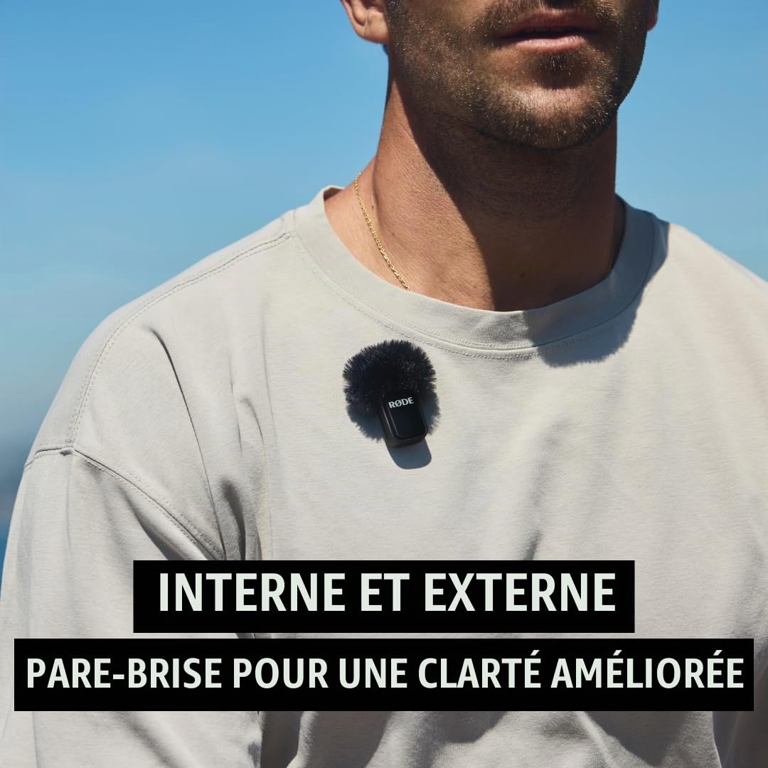 RØDE Wireless Micro - Kit de Microphone sans Fil Compact pour caméra, Deux micros avec récepteur pour caméra, récepteur pour Smartphone et étui de Charge pour la création de Contenu - USB-C, Noir