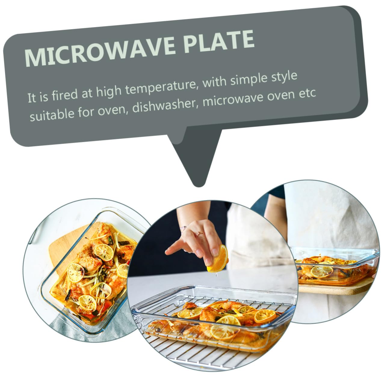 Glas backform Hitzebeständig Anti rost Mikrowellengeeignet Servierplatte Für Ofengebrauch Skandinavischer Stil Küchenhelfer