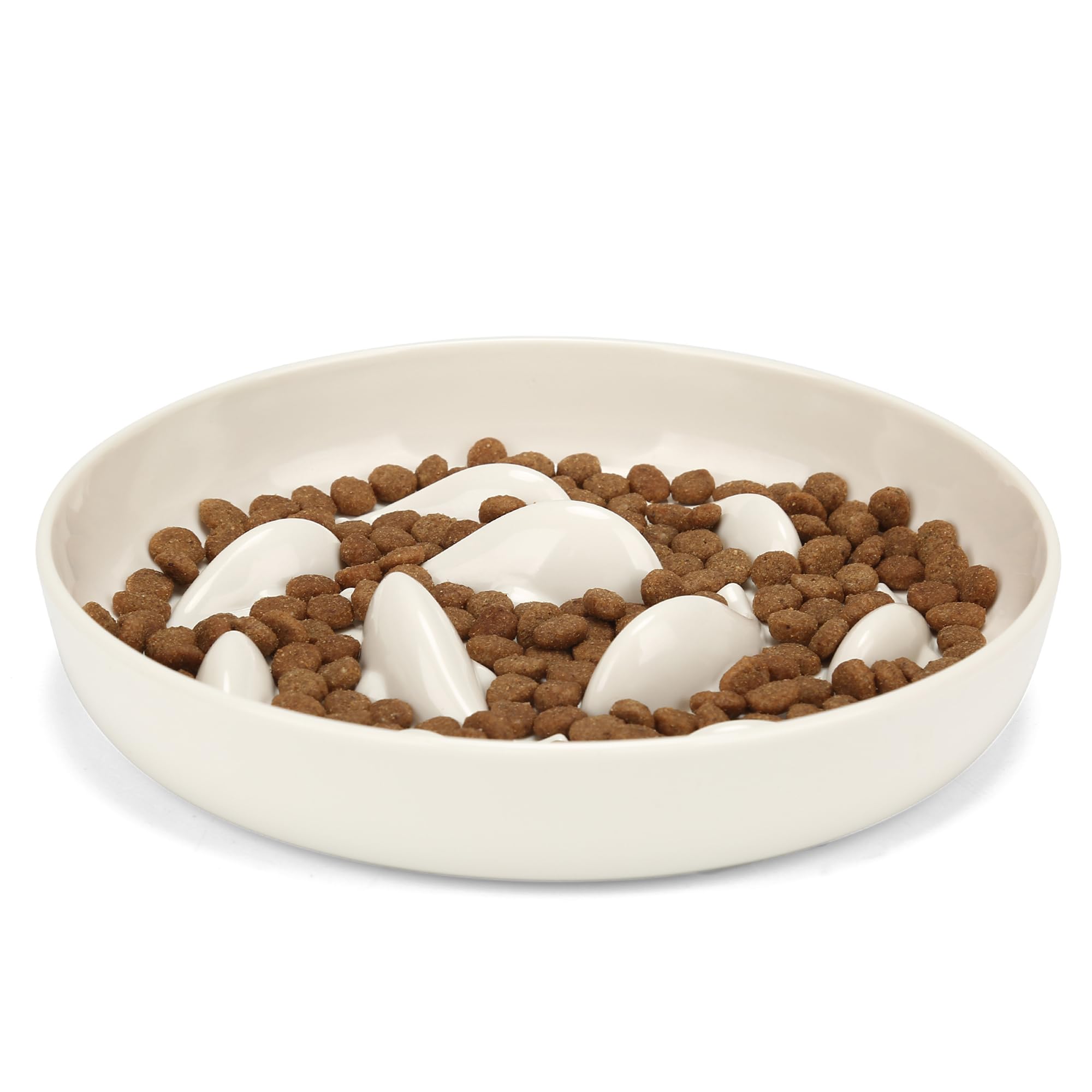 PETTOM Comedero Antivoracidad para Gatos Perros Pequeños, Cuenco Tazon Platos Interactivo con Fondo Antideslizante para Comida Lenta Gato Mascotas Perro Pequeño 16x16 cm