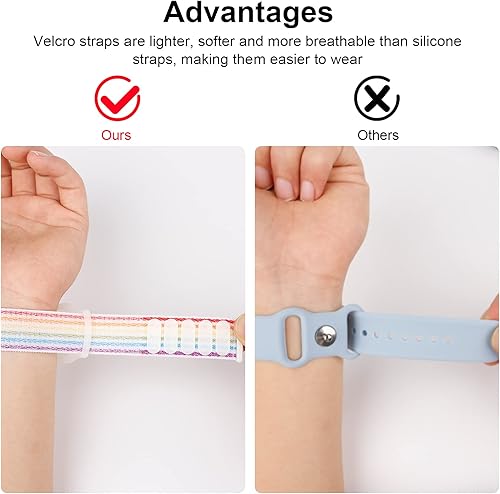 Vista 7 de Kids Wristband Compatible with Apple AirTag, Protective Case for Air Tag GPS Tracker Holder with Nylon Bracelet, Adjustable Anti Lost Watch Band for