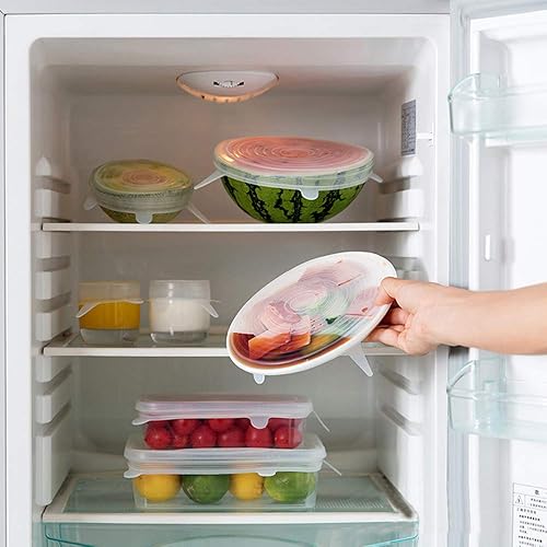 Miniatura 3 de 12 tapas de silicona reutilizables flexibles de silicona para tazones, tapas expandibles, cubiertas elásticas para alimentos frescos y sobras,