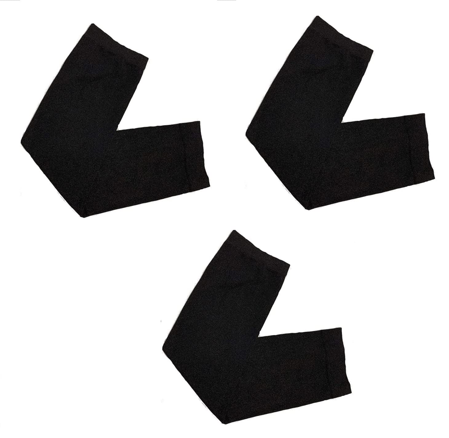 Shoes Lane Women's 3 X Black Pack Of 3 Muslim Islamic Sleeves Gloves Arm Cover Stretchy Fabric Abaya Sleeves (3 X Black)