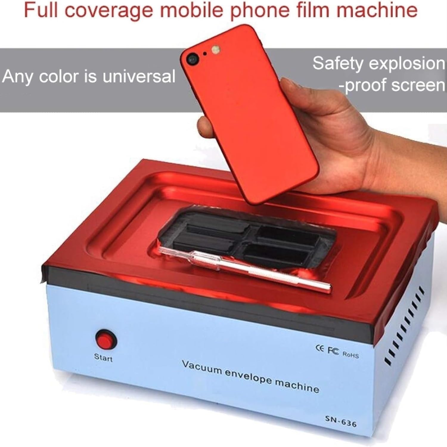 Automatyczna Maszyna Do Powlekania Próżniowego Telefonu | 360° Pokrycie pełnej krawędzi Ochraniacz ekranu Aplikator Przyjazny dla obudowy Mobilny laminator do tylnej folii