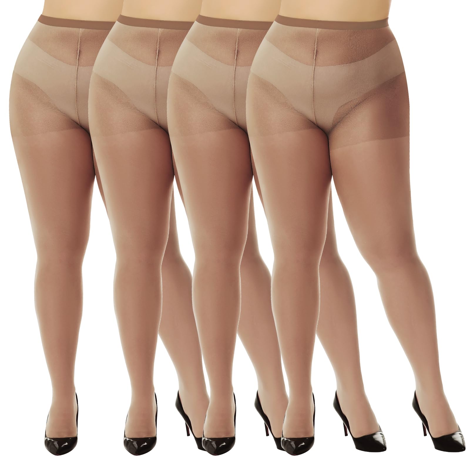 MANZI Damen Strumpfhose 2 or 4 Paar Plus Größen XL-4XL(44-62)