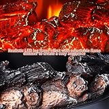 INMOZATA Electric Fire Stove Heater with Realistic LED Log Fire Flame Effect, Adjustable Thermostat, Flame Dimmer, Overheat Protection, 1800W - Image 6