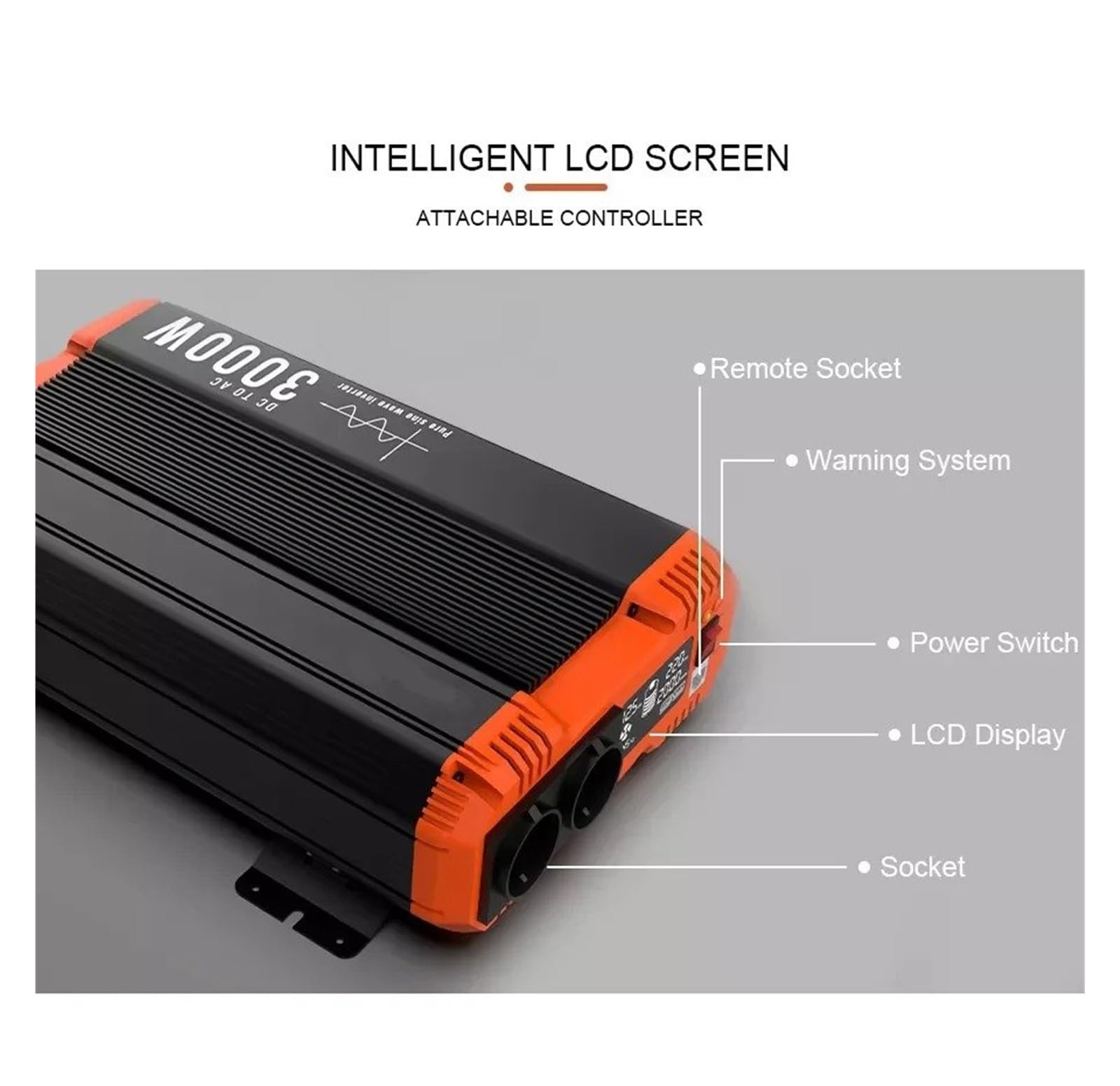Inversor Onda Sinusoidal Pura 12 V/24 V/48 V A 220 V/230 V 7000 W Potencia Continua 3500 W con Control Remoto Ideal para El Hogar Autocaravana Convertidor(48V,3500W-50HZ)