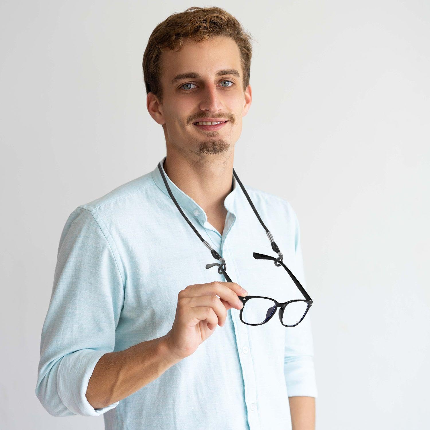 FFDHWU 2 Pieces Of Flat Glasses And 2 Pieces Of Eyeglass Cords, Classic Glasses, Fashionable Glasses, Reading Glasses - Image 4