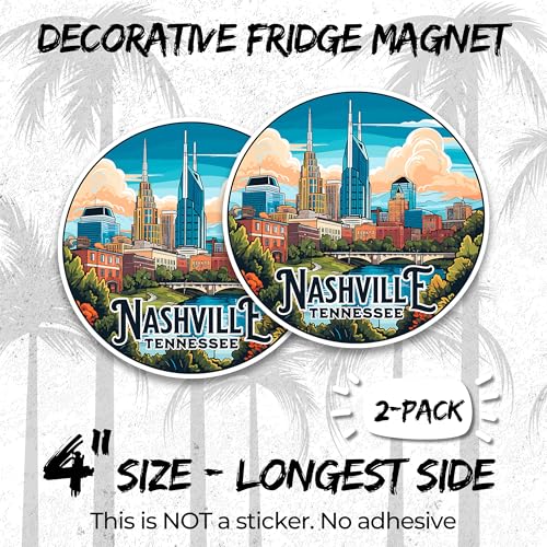 Imán Decorativo Nashville Tennessee 2 unidades 4 pulgadas miniatura 2